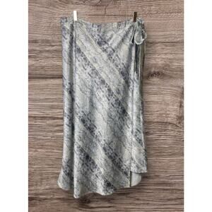 The Limited Women's Gray Snakeskin Print Faux Wrap Maxi Skirt Size 14W